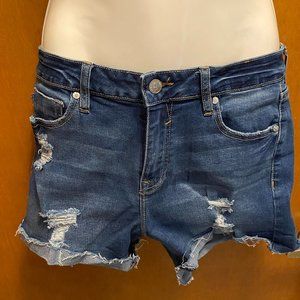 Dark Demin Jean Shorts Rolled Ripped